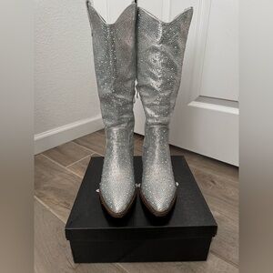 Rhinestone Heeled Boots